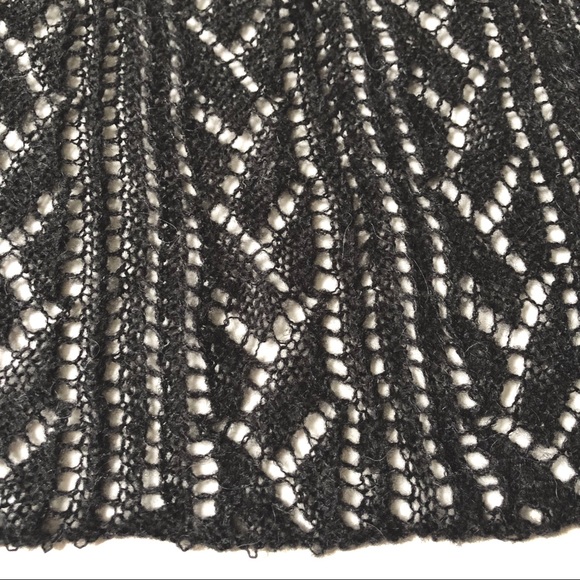 free people black sweater dolman sleeve pointelle - Picture 7 of 8